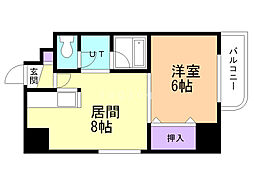 コスモレジェンド平岸 1DKの間取図画像