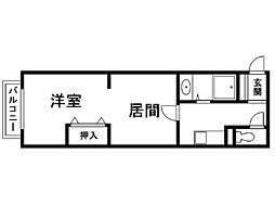 ルワズイール中の島 1DKの間取図画像