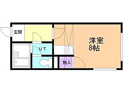 グァレンテ澄川 ワンルームの間取図画像
