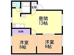 アーバンフォレスト2 2LDKの間取図画像