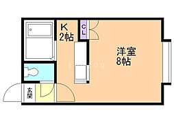 アーデン 1Kの間取図画像