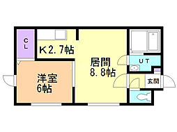 ブローディアナカノシマ 1LDKの間取図画像
