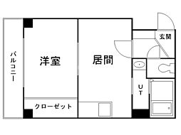 パーク豊平 1DKの間取図画像