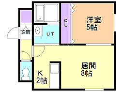 クラリス月寒西 1LDKの間取図画像