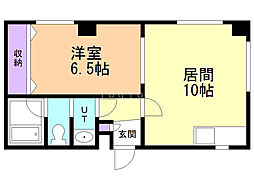 セトル水車町 1LDKの間取図画像