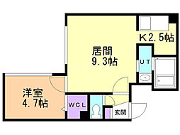 ル・シエル美園 1LDKの間取図画像