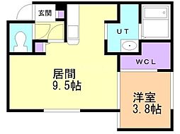 カーサAT平岸 1LDKの間取図画像