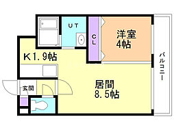 SENNA澄川 1LDKの間取図画像