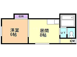 ビレッジ精進河公園 1LDKの間取図画像