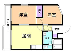 パストラルハイム 2LDKの間取図画像