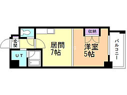 ミルフィオーレ学園前 1DKの間取図画像