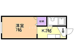 メゾンFuji7 1Kの間取図画像