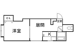 ジュネス札幌 1DKの間取図画像