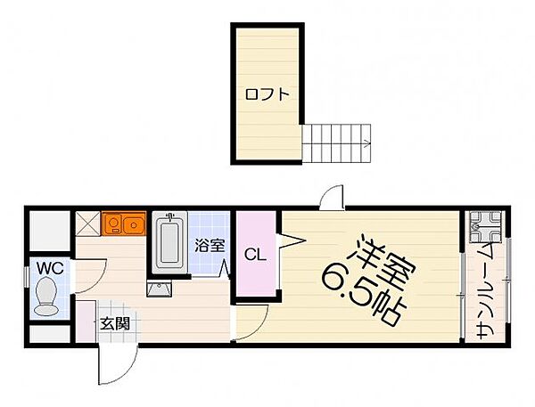 FKビル ｜大阪府高石市綾園1丁目(賃貸マンション1K・5階・20.09㎡)の写真 その2