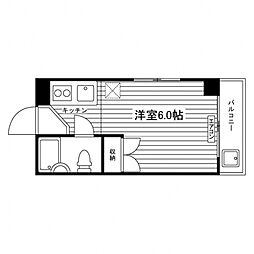 コーポラス二条 ワンルームの間取図画像