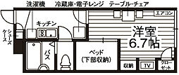 パーク柚ノ木 1Kの間取図画像