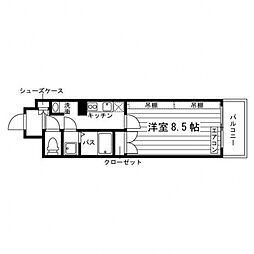 サンメイツ京阪・七条大宮 1Kの間取図画像