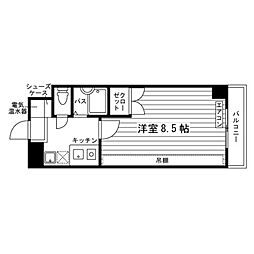 グランディール京田辺 1Kの間取図画像