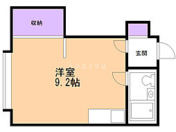 エスポワールハイツ ワンルームの間取図画像