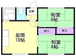 ハイツにしむら 2LDKの間取図画像