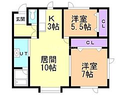 間取図画像 2LDK