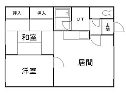 豊川パールハイツ 2LDKの間取図画像