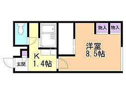 レオパレス鳥取分岐 1Kの間取図画像