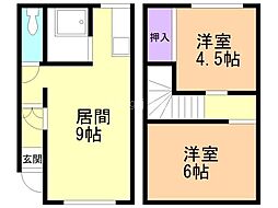 ヴィラ鳥取 2DKの間取図画像