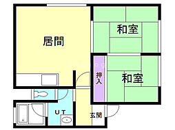 パークハイツ 2LDKの間取図画像
