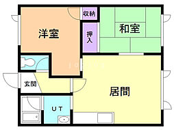 ミノルハイツ 2LDKの間取図画像