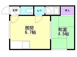 ハイム池田 1DKの間取図画像