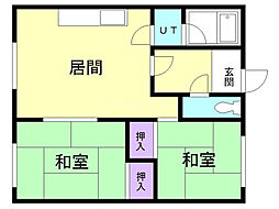 コーポ中西 2LDKの間取図画像