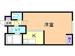レオネクスト愛国西 1Kの間取図画像