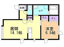 プリマベーラ 1LDKの間取図画像
