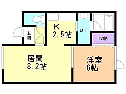 シティ・フォーラム鶴 1LDKの間取図画像