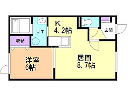 アマラント1 1LDKの間取図画像