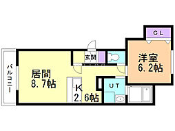 セントウレア 1LDKの間取図画像