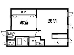 さくらハイツ 1LDKの間取図画像