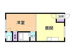 アートライフ白糠C 1LDKの間取図画像