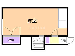 ワンルームハイツ ワンルームの間取図画像
