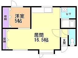 アクトハイツ 1LDKの間取図画像