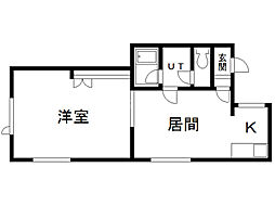 メゾンド栄光 1LDKの間取図画像