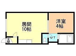 パークサイド貴 1LDKの間取図画像