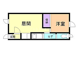 ニューシティ 1DKの間取図画像