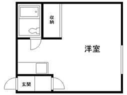 コーポひがしA ワンルームの間取図画像