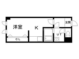 ジャルディーノ豊川 1Kの間取図画像