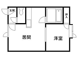 アーバンレヴュー 1DKの間取図画像