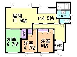 カルムハウス 3LDKの間取図画像