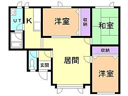 拓穂ハイツ 3LDKの間取図画像
