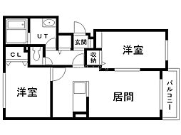 ソフィアガーデン 2LDKの間取図画像